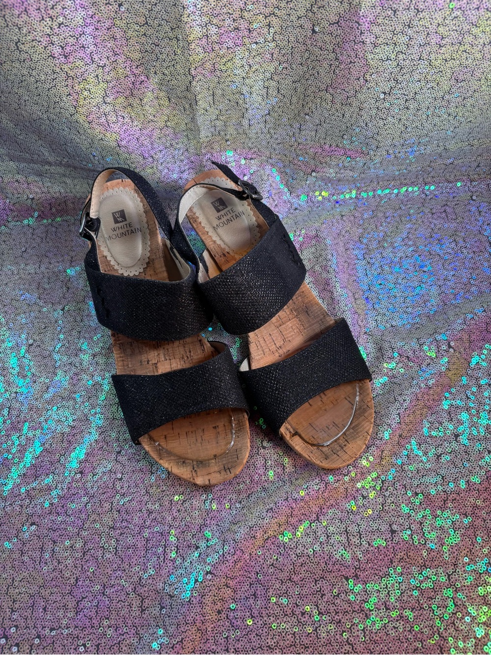 MUST BUNDLE 3 $5 ITEMS BLACK GLITTER SANDALS